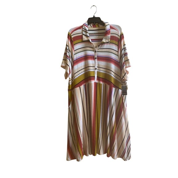 Torrid Womens Striped Super Soft Knit Button-Front Dress With Pockets Size 4 Ray - Picture 2 of 5